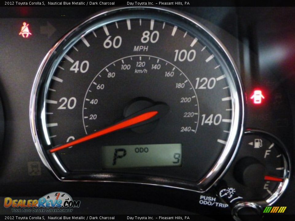2012 Toyota Corolla S Nautical Blue Metallic / Dark Charcoal Photo #14