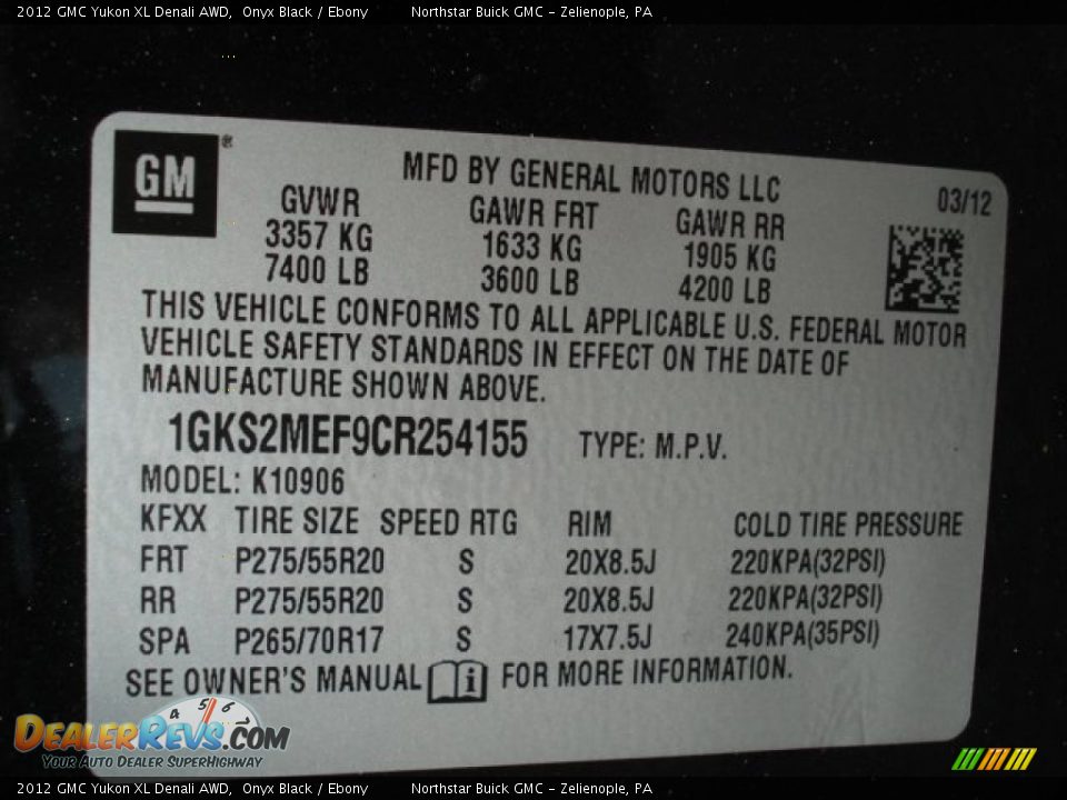 2012 GMC Yukon XL Denali AWD Onyx Black / Ebony Photo #20