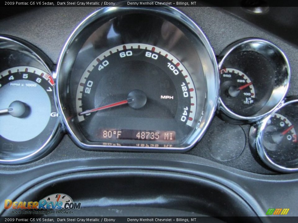 2009 Pontiac G6 V6 Sedan Dark Steel Gray Metallic / Ebony Photo #10