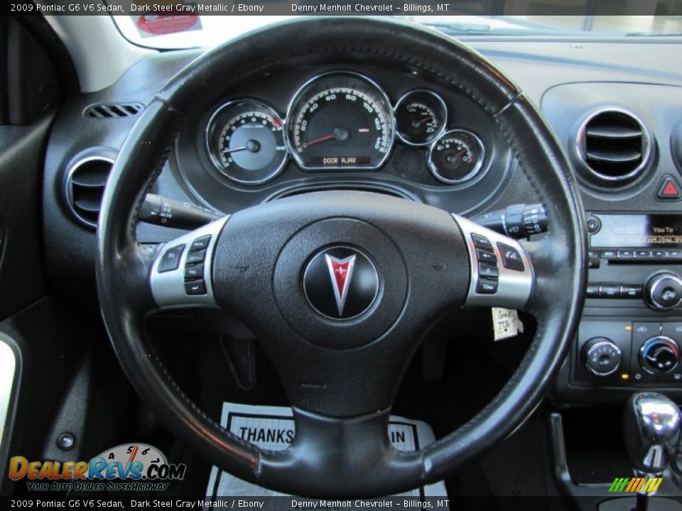 2009 Pontiac G6 V6 Sedan Dark Steel Gray Metallic / Ebony Photo #11