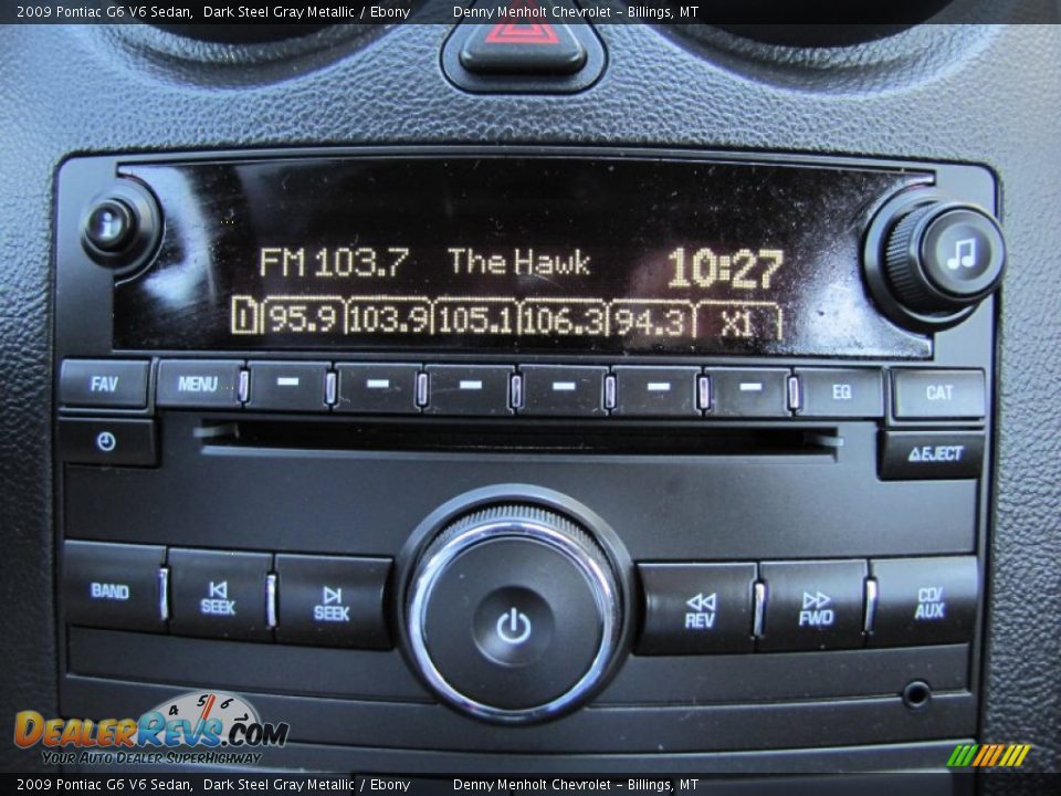 2009 Pontiac G6 V6 Sedan Dark Steel Gray Metallic / Ebony Photo #19