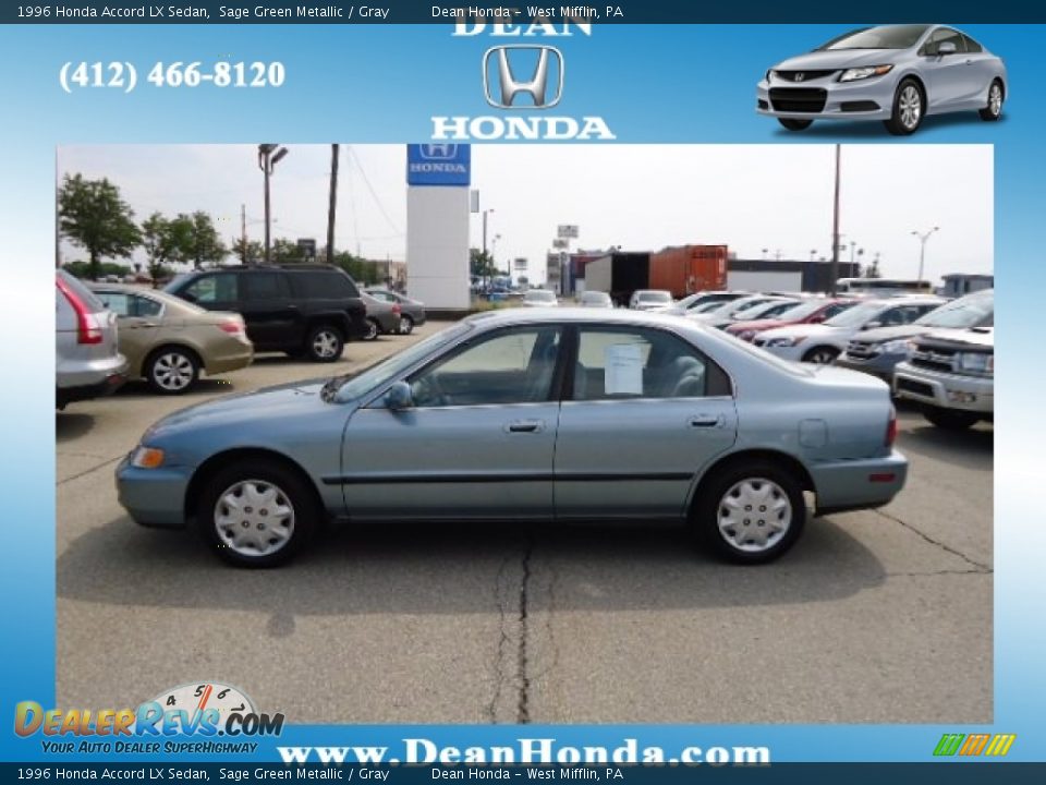 1996 Honda Accord LX Sedan Sage Green Metallic / Gray Photo #1