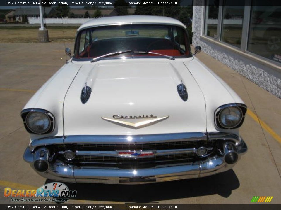 1957 Chevrolet Bel Air 2 Door Sedan Imperial Ivory / Red/Black Photo #3