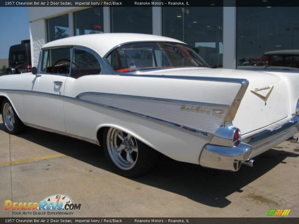1957 Chevrolet Bel Air 2 Door Sedan Imperial Ivory / Red/Black Photo #4