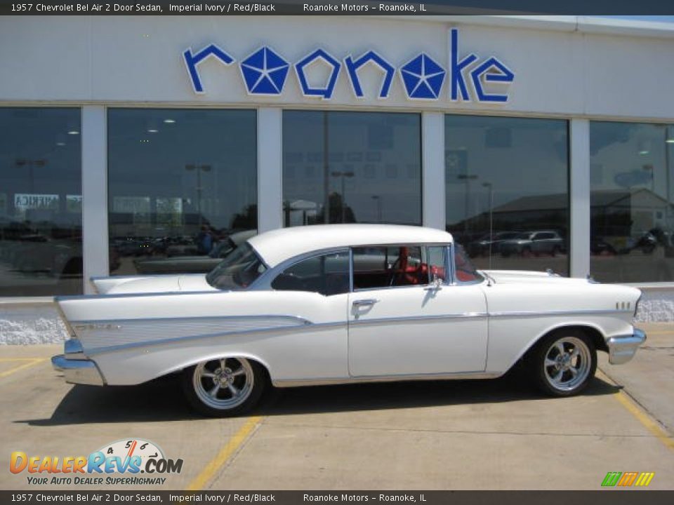 1957 Chevrolet Bel Air 2 Door Sedan Imperial Ivory / Red/Black Photo #7