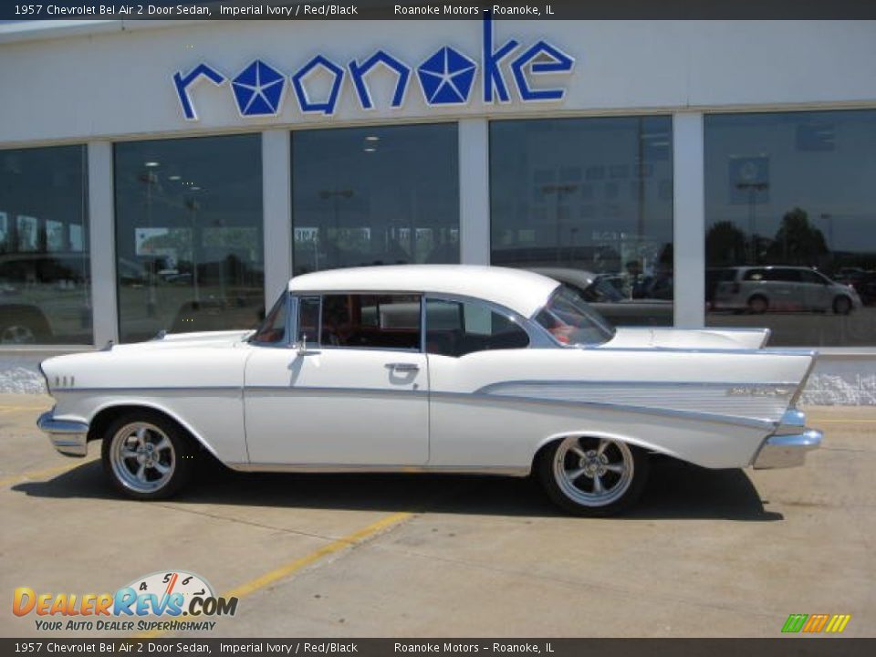 1957 Chevrolet Bel Air 2 Door Sedan Imperial Ivory / Red/Black Photo #9