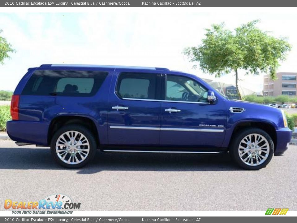 Celestial Blue 2010 Cadillac Escalade ESV Luxury Photo #2