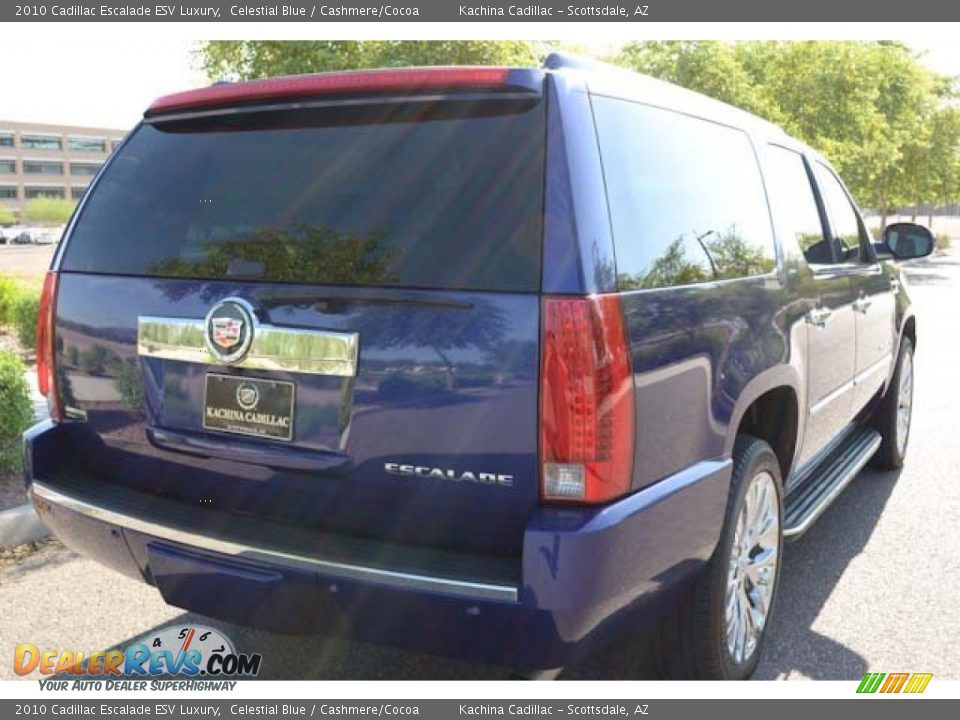 2010 Cadillac Escalade ESV Luxury Celestial Blue / Cashmere/Cocoa Photo #3