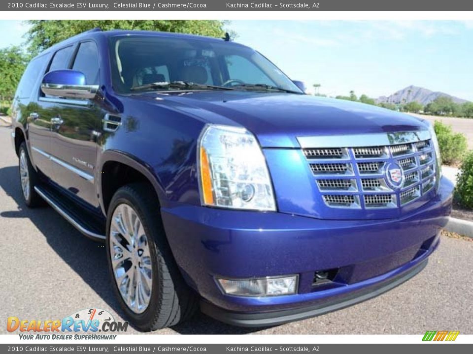 2010 Cadillac Escalade ESV Luxury Celestial Blue / Cashmere/Cocoa Photo #5