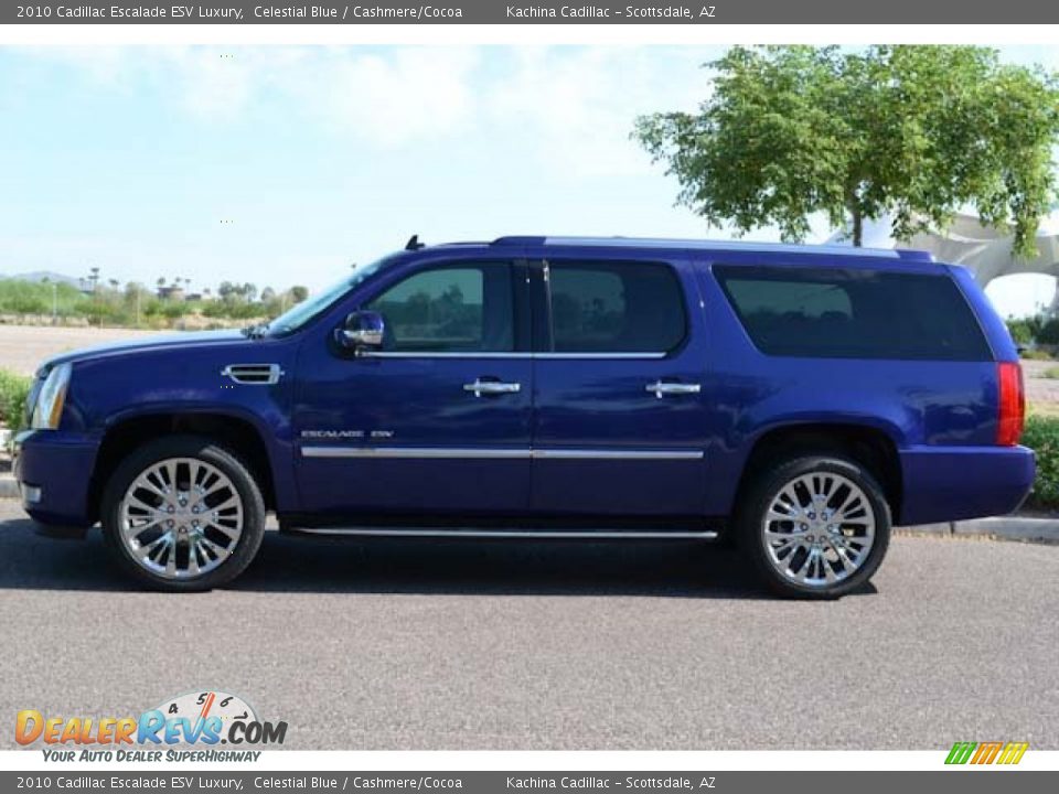 Celestial Blue 2010 Cadillac Escalade ESV Luxury Photo #6