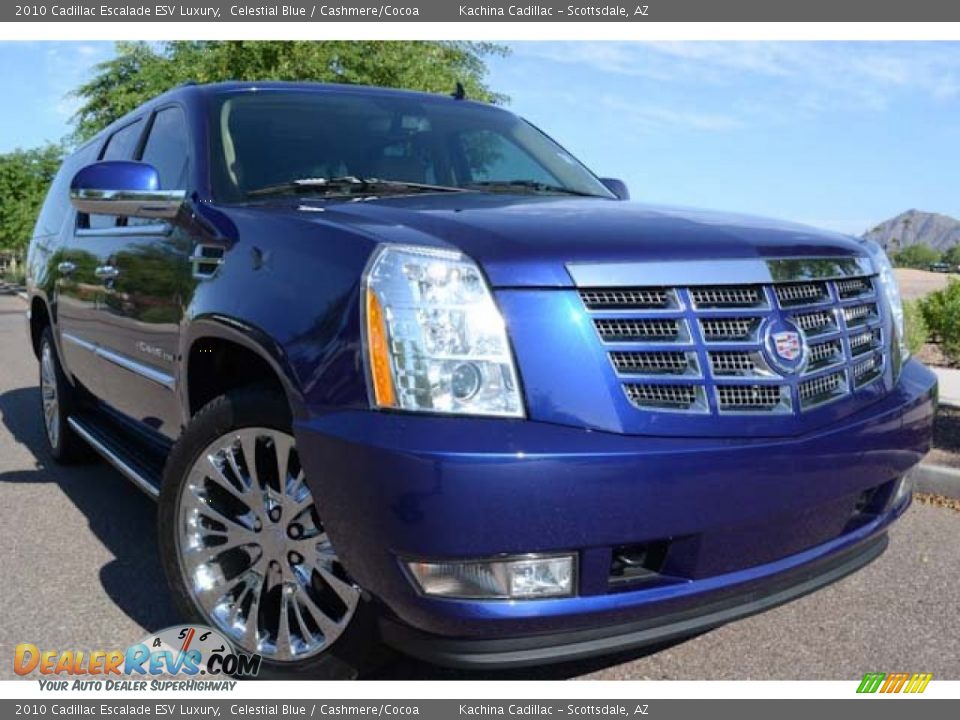2010 Cadillac Escalade ESV Luxury Celestial Blue / Cashmere/Cocoa Photo #10