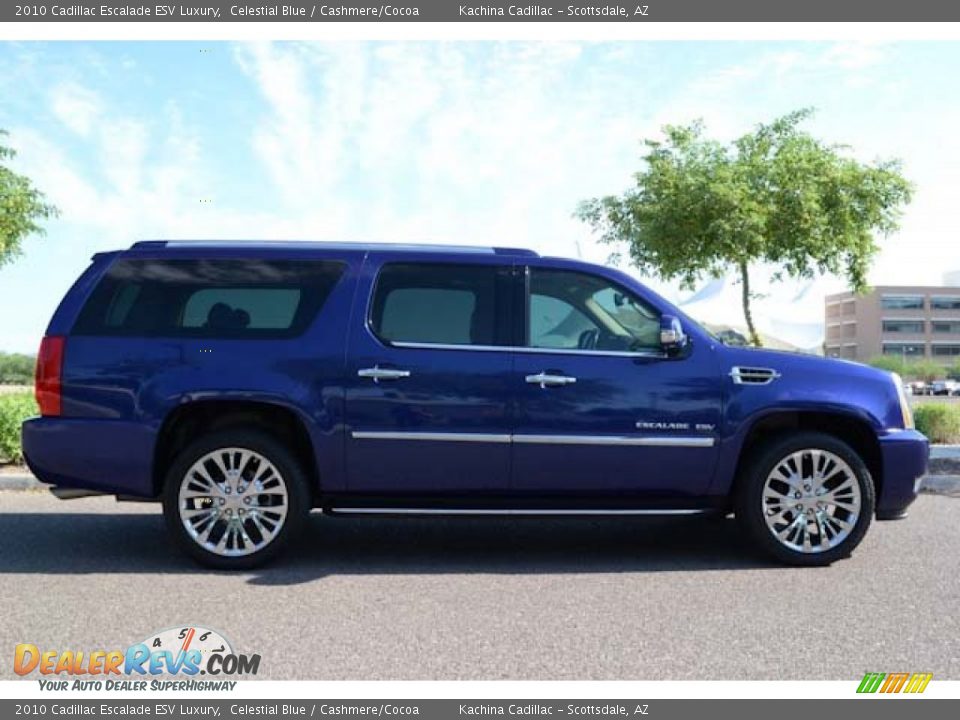 2010 Cadillac Escalade ESV Luxury Celestial Blue / Cashmere/Cocoa Photo #11