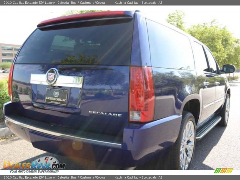 2010 Cadillac Escalade ESV Luxury Celestial Blue / Cashmere/Cocoa Photo #12