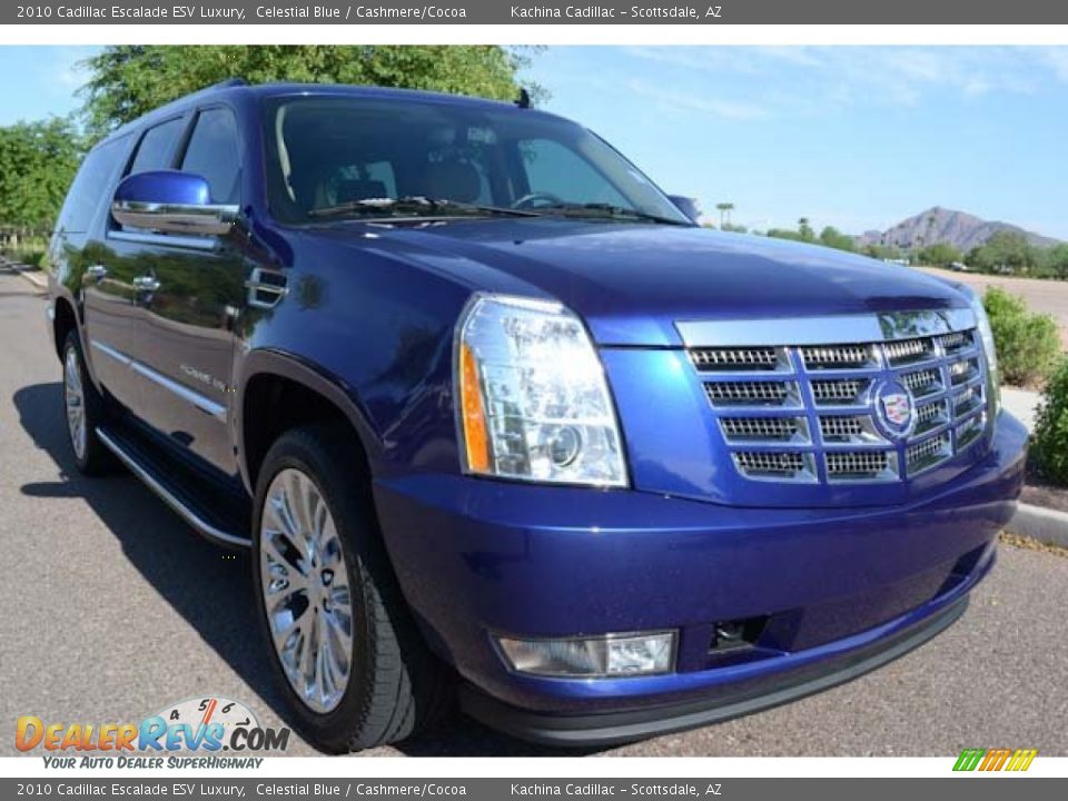 2010 Cadillac Escalade ESV Luxury Celestial Blue / Cashmere/Cocoa Photo #14