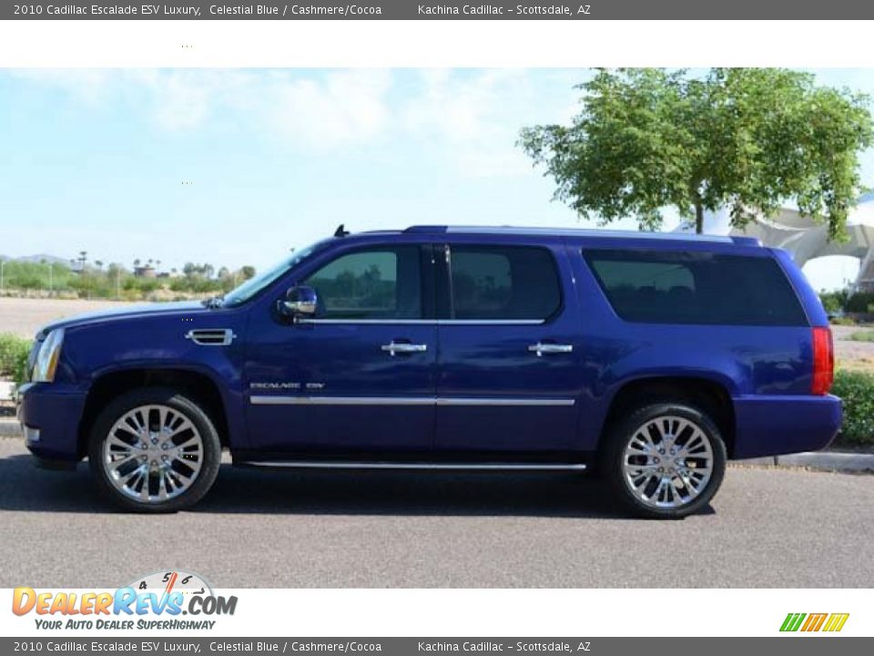 2010 Cadillac Escalade ESV Luxury Celestial Blue / Cashmere/Cocoa Photo #15
