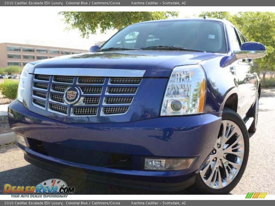 2010 Cadillac Escalade ESV Luxury Celestial Blue / Cashmere/Cocoa Photo #16