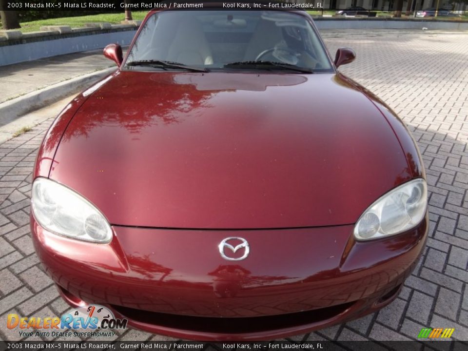 2003 Mazda MX-5 Miata LS Roadster Garnet Red Mica / Parchment Photo #6