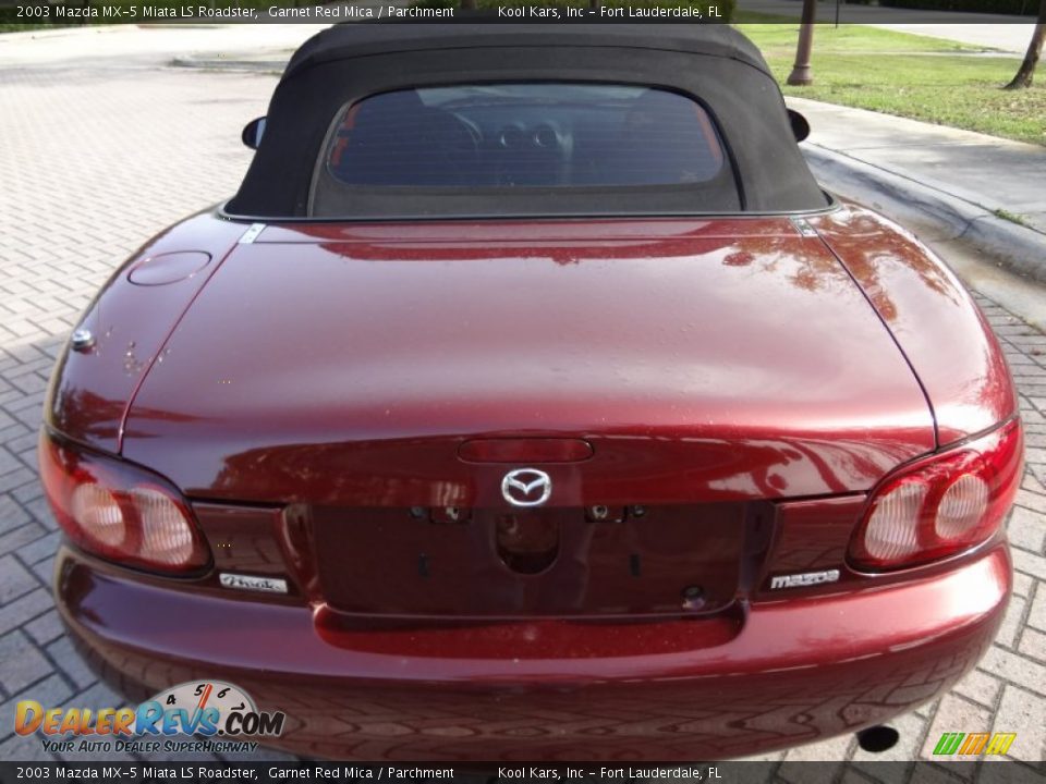 2003 Mazda MX-5 Miata LS Roadster Garnet Red Mica / Parchment Photo #7