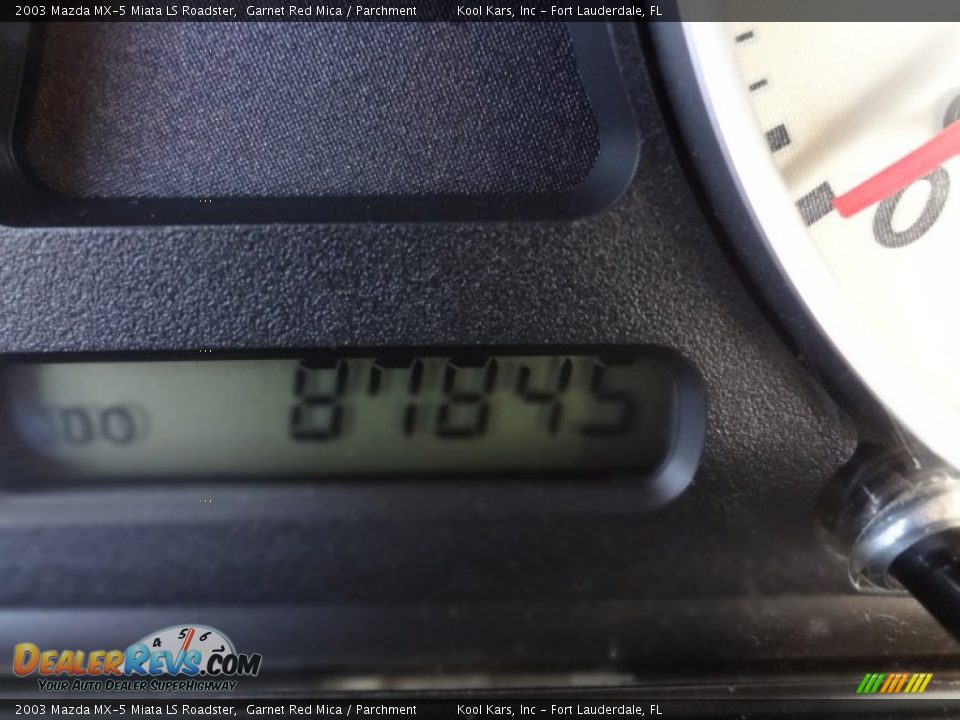 2003 Mazda MX-5 Miata LS Roadster Garnet Red Mica / Parchment Photo #19