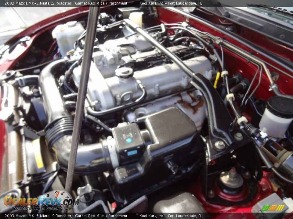2003 Mazda MX-5 Miata LS Roadster Garnet Red Mica / Parchment Photo #22