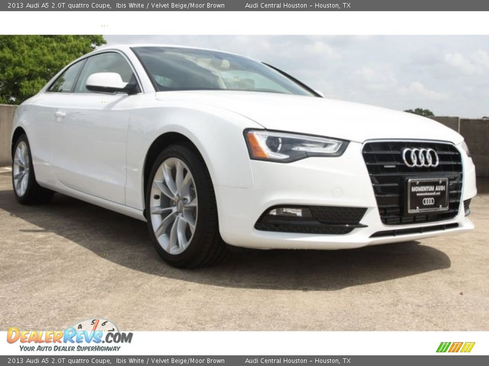 2013 Audi A5 2.0T quattro Coupe Ibis White / Velvet Beige/Moor Brown Photo #1