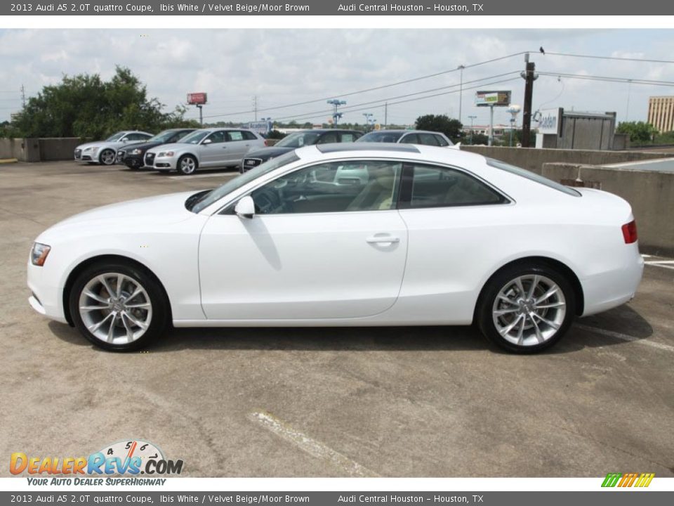 2013 Audi A5 2.0T quattro Coupe Ibis White / Velvet Beige/Moor Brown Photo #5