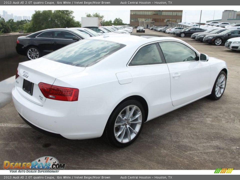 2013 Audi A5 2.0T quattro Coupe Ibis White / Velvet Beige/Moor Brown Photo #7