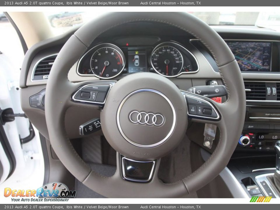 2013 Audi A5 2.0T quattro Coupe Ibis White / Velvet Beige/Moor Brown Photo #18