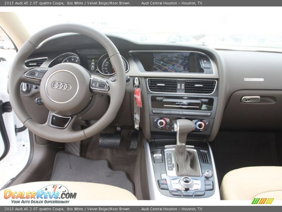 2013 Audi A5 2.0T quattro Coupe Ibis White / Velvet Beige/Moor Brown Photo #19