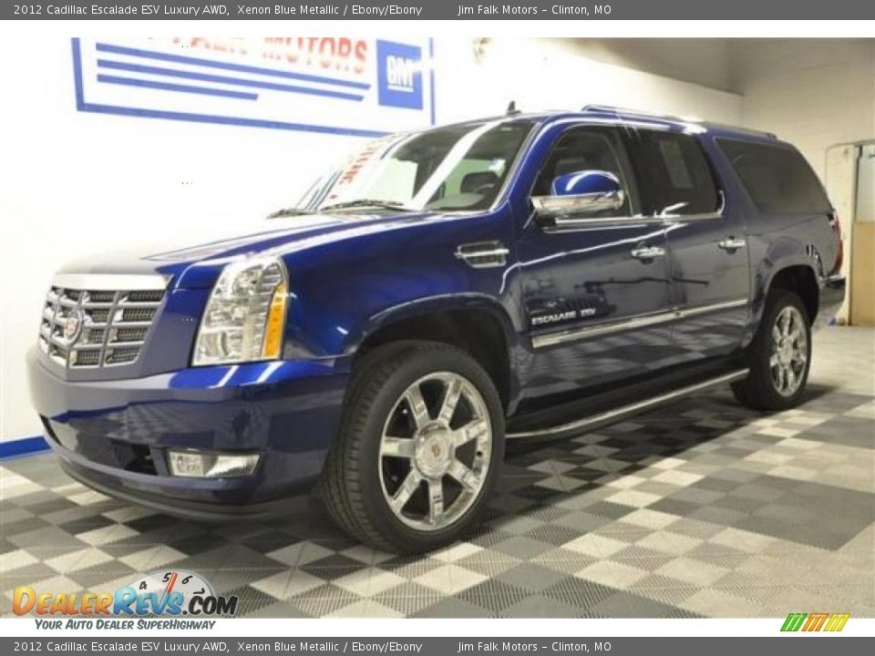 2012 Cadillac Escalade ESV Luxury AWD Xenon Blue Metallic / Ebony/Ebony Photo #1