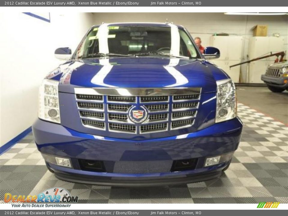 2012 Cadillac Escalade ESV Luxury AWD Xenon Blue Metallic / Ebony/Ebony Photo #4