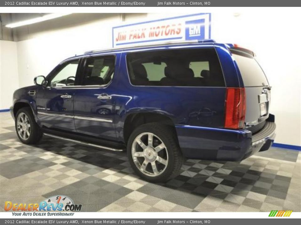 2012 Cadillac Escalade ESV Luxury AWD Xenon Blue Metallic / Ebony/Ebony Photo #5