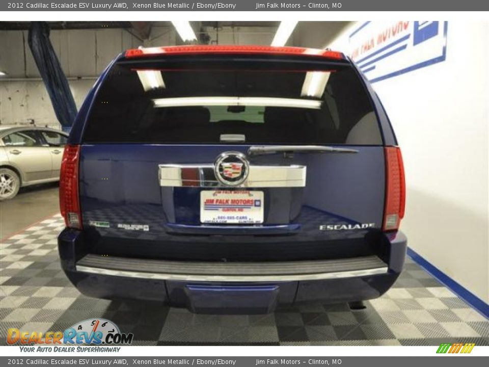 2012 Cadillac Escalade ESV Luxury AWD Xenon Blue Metallic / Ebony/Ebony Photo #6