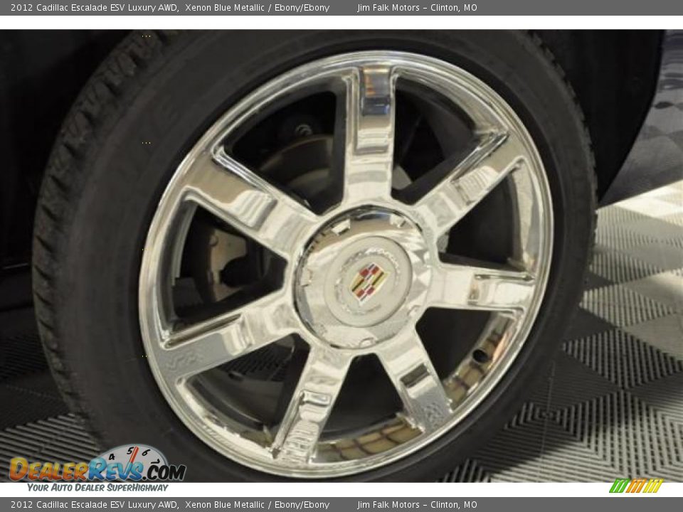 2012 Cadillac Escalade ESV Luxury AWD Xenon Blue Metallic / Ebony/Ebony Photo #7