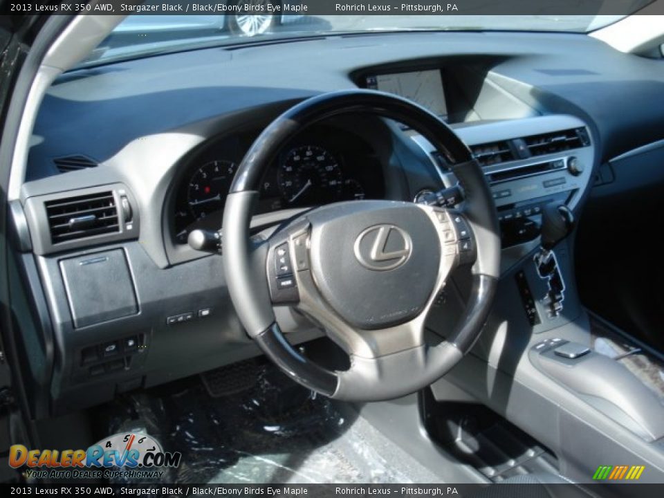 2013 Lexus RX 350 AWD Stargazer Black / Black/Ebony Birds Eye Maple Photo #10