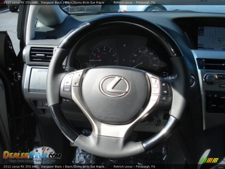 2013 Lexus RX 350 AWD Stargazer Black / Black/Ebony Birds Eye Maple Photo #18