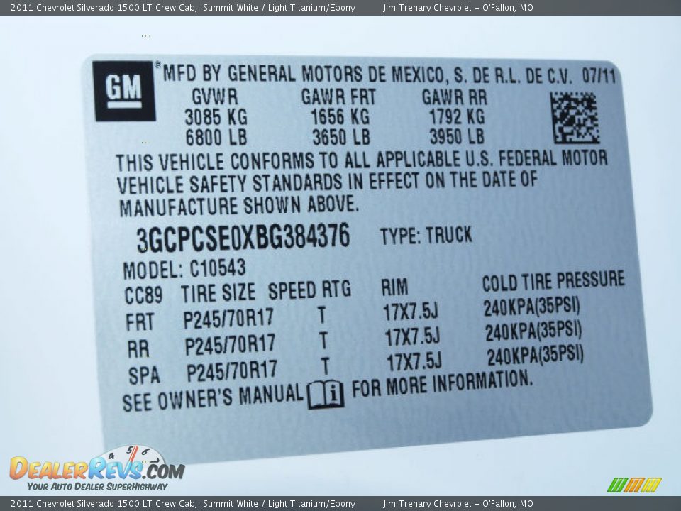 2011 Chevrolet Silverado 1500 LT Crew Cab Summit White / Light Titanium/Ebony Photo #17