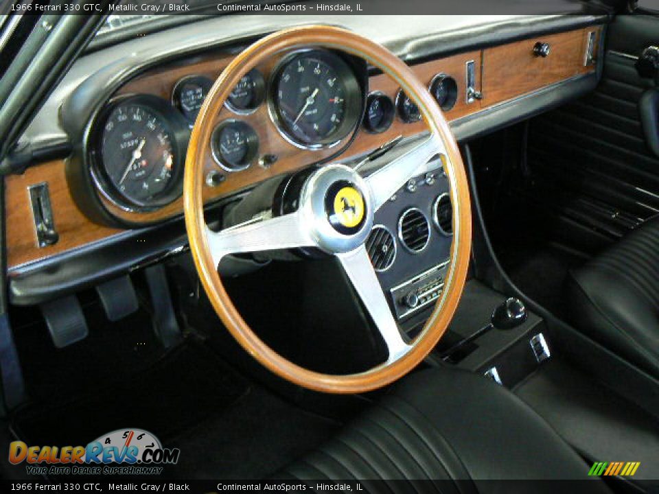 1966 Ferrari 330 GTC Metallic Gray / Black Photo #21