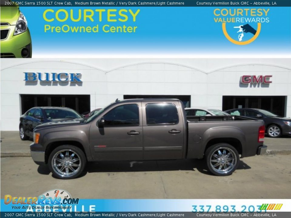 2007 GMC Sierra 1500 SLT Crew Cab Medium Brown Metallic / Very Dark Cashmere/Light Cashmere Photo #1