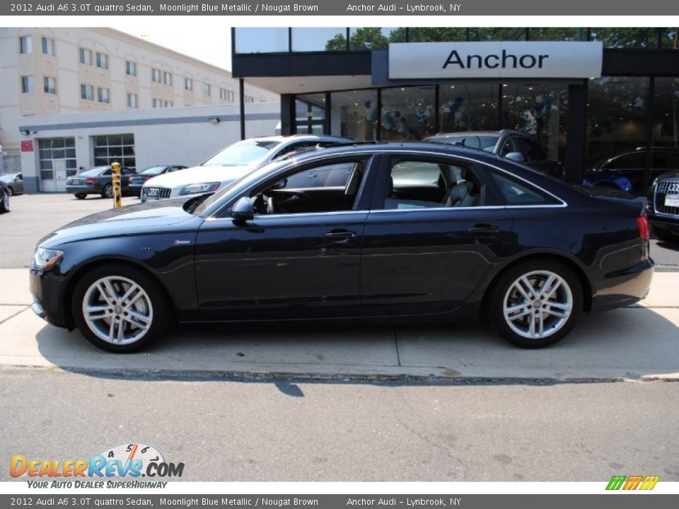 2012 Audi A6 3.0T quattro Sedan Moonlight Blue Metallic / Nougat Brown Photo #3