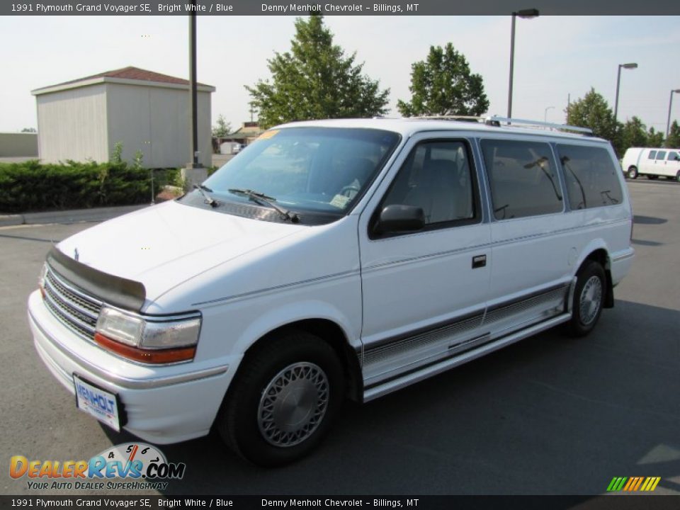 1991 Plymouth Grand Voyager SE Bright White / Blue Photo #3