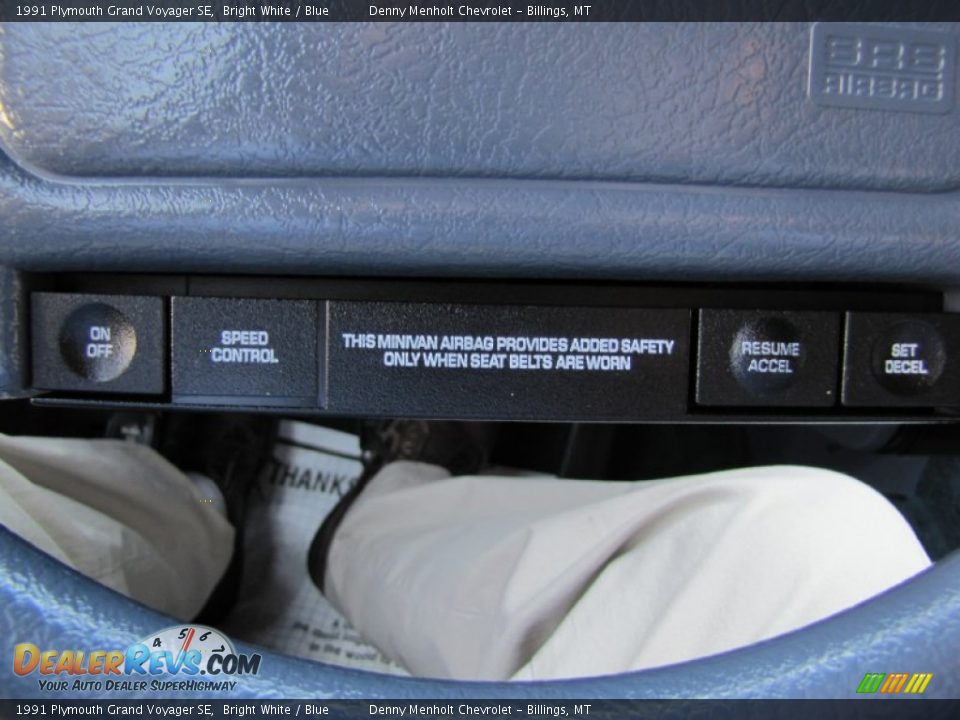 1991 Plymouth Grand Voyager SE Bright White / Blue Photo #12