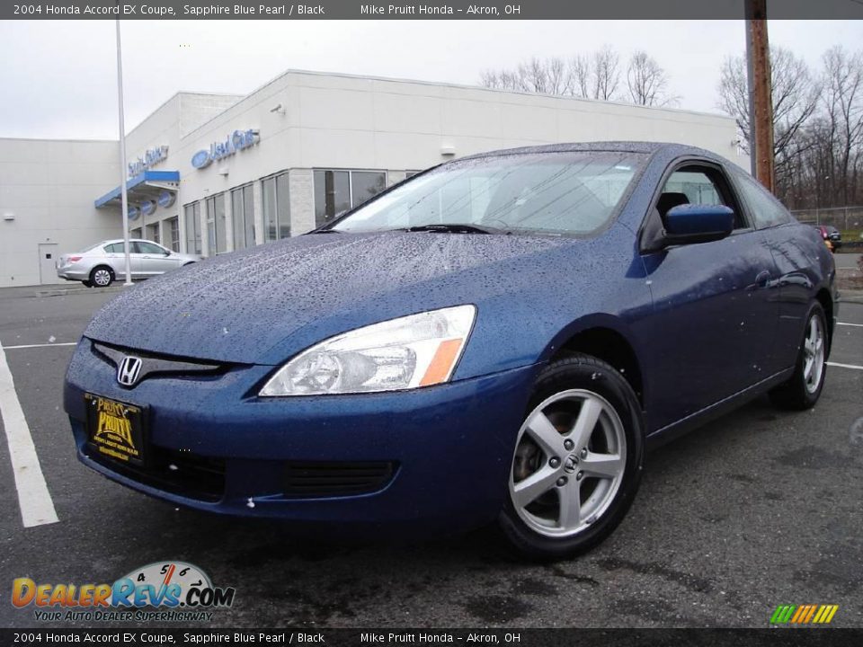 2004 Honda Accord EX Coupe Sapphire Blue Pearl / Black Photo #1
