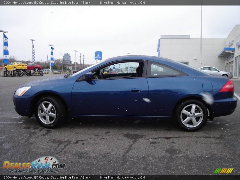 2004 Honda Accord EX Coupe Sapphire Blue Pearl / Black Photo #2