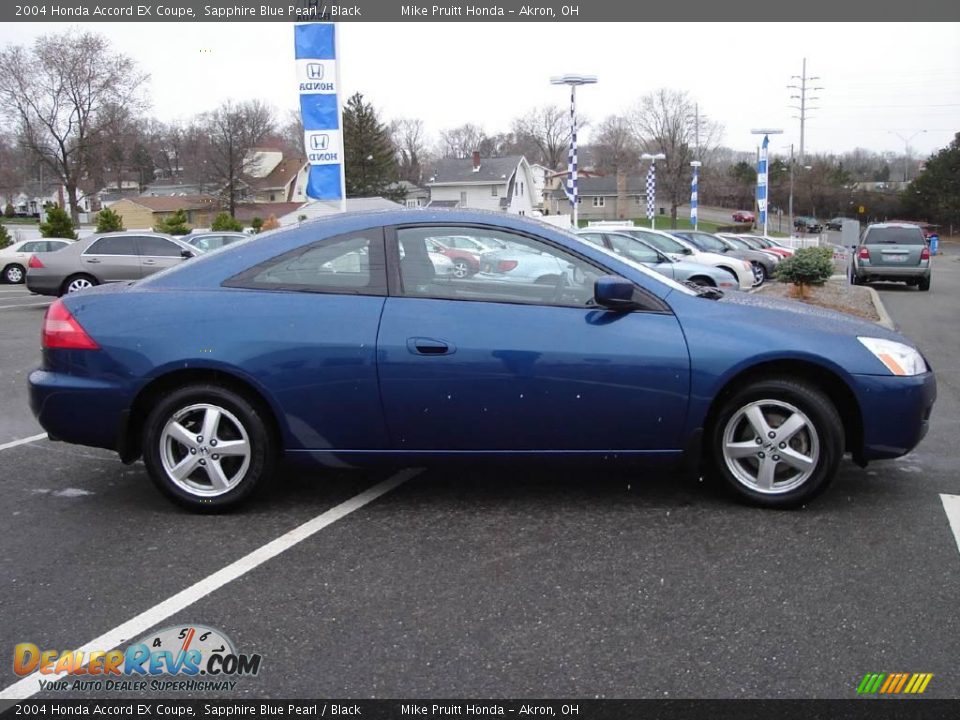 2004 Honda Accord EX Coupe Sapphire Blue Pearl / Black Photo #6