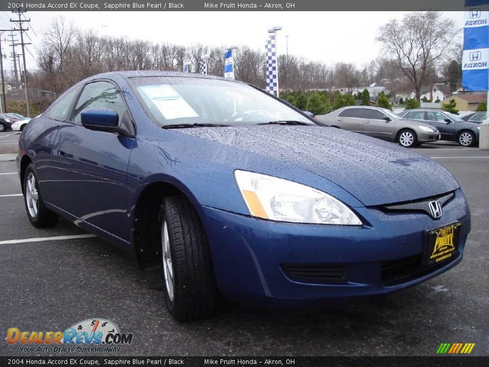 2004 Honda Accord EX Coupe Sapphire Blue Pearl / Black Photo #7