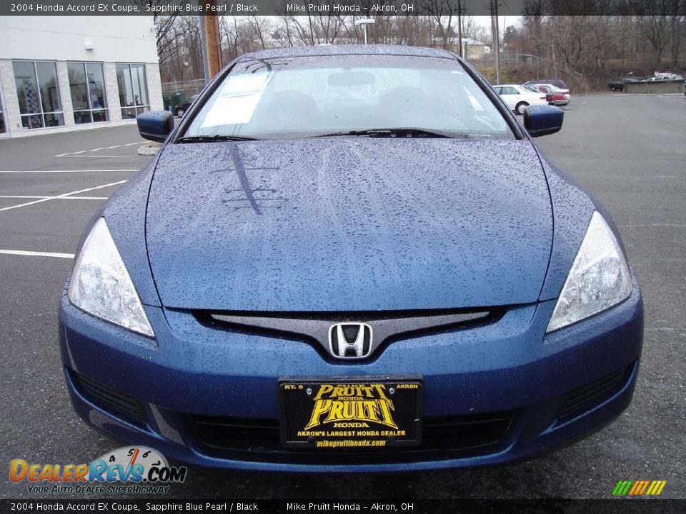 2004 Honda Accord EX Coupe Sapphire Blue Pearl / Black Photo #8