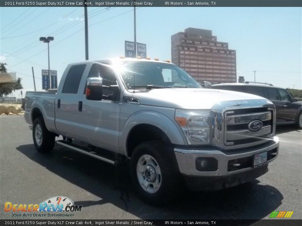 2011 Ford F250 Super Duty XLT Crew Cab 4x4 Ingot Silver Metallic / Steel Gray Photo #1