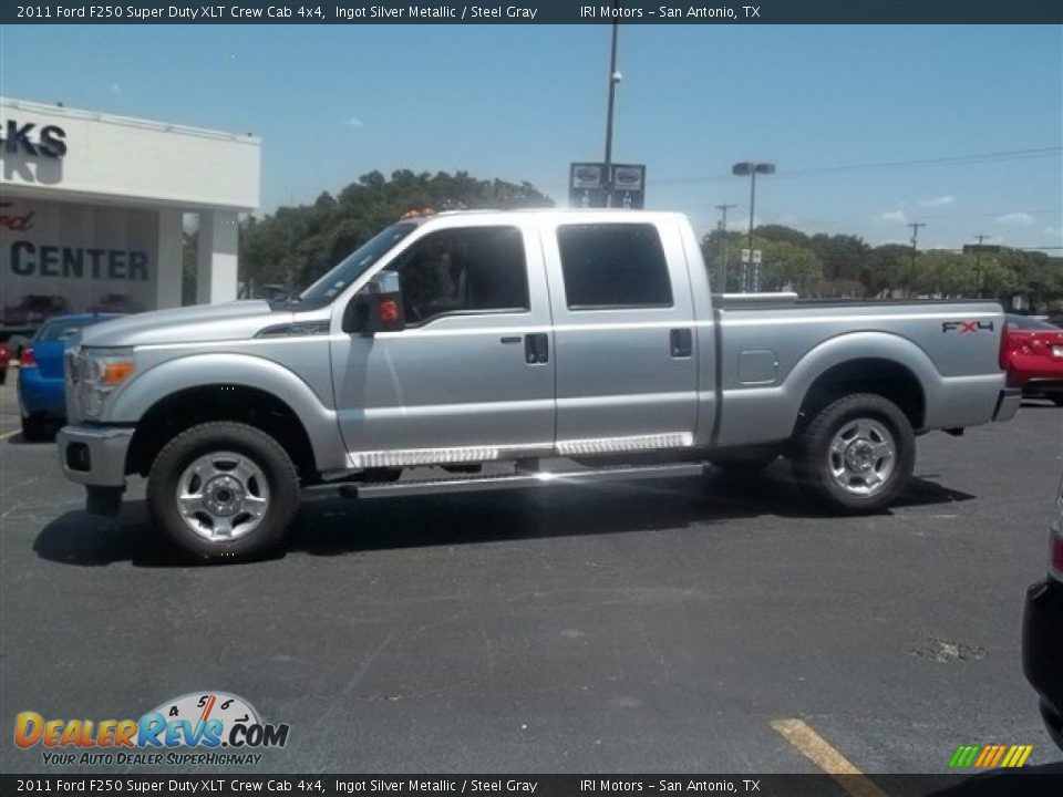 2011 Ford F250 Super Duty XLT Crew Cab 4x4 Ingot Silver Metallic / Steel Gray Photo #6