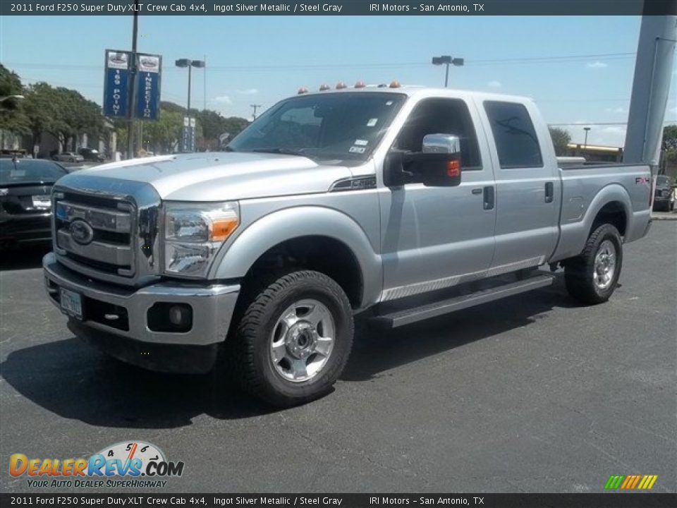 2011 Ford F250 Super Duty XLT Crew Cab 4x4 Ingot Silver Metallic / Steel Gray Photo #7